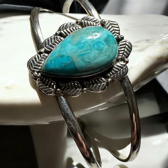 Blue Moon Turquoise Sterling Silver Cuff Bracelet - Picture 3 of 14